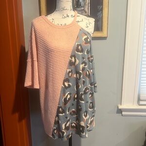 Lovely J Waffle-Knit Draped One-Shoulder Blouse (M)